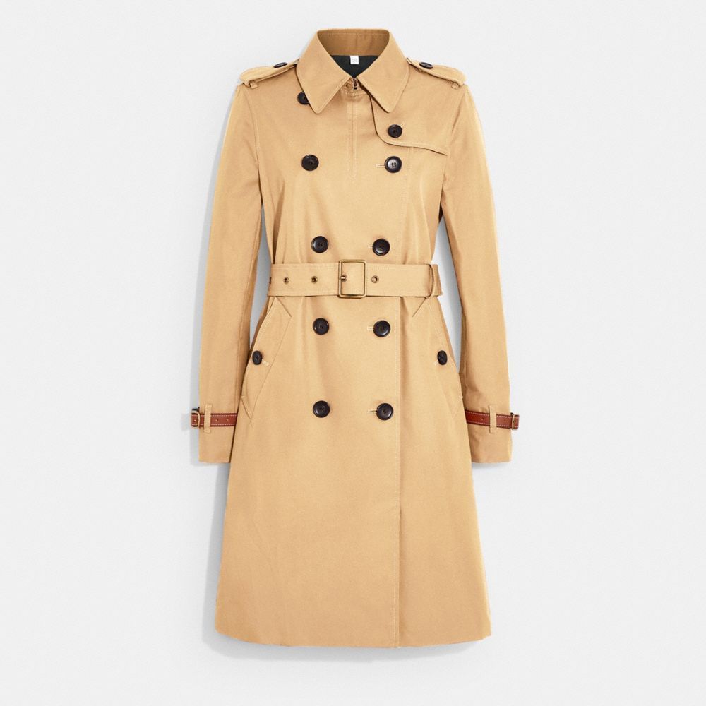 Icon Trench Coat In Organic Cotton And Recycled Polyester in Beige - Size XS