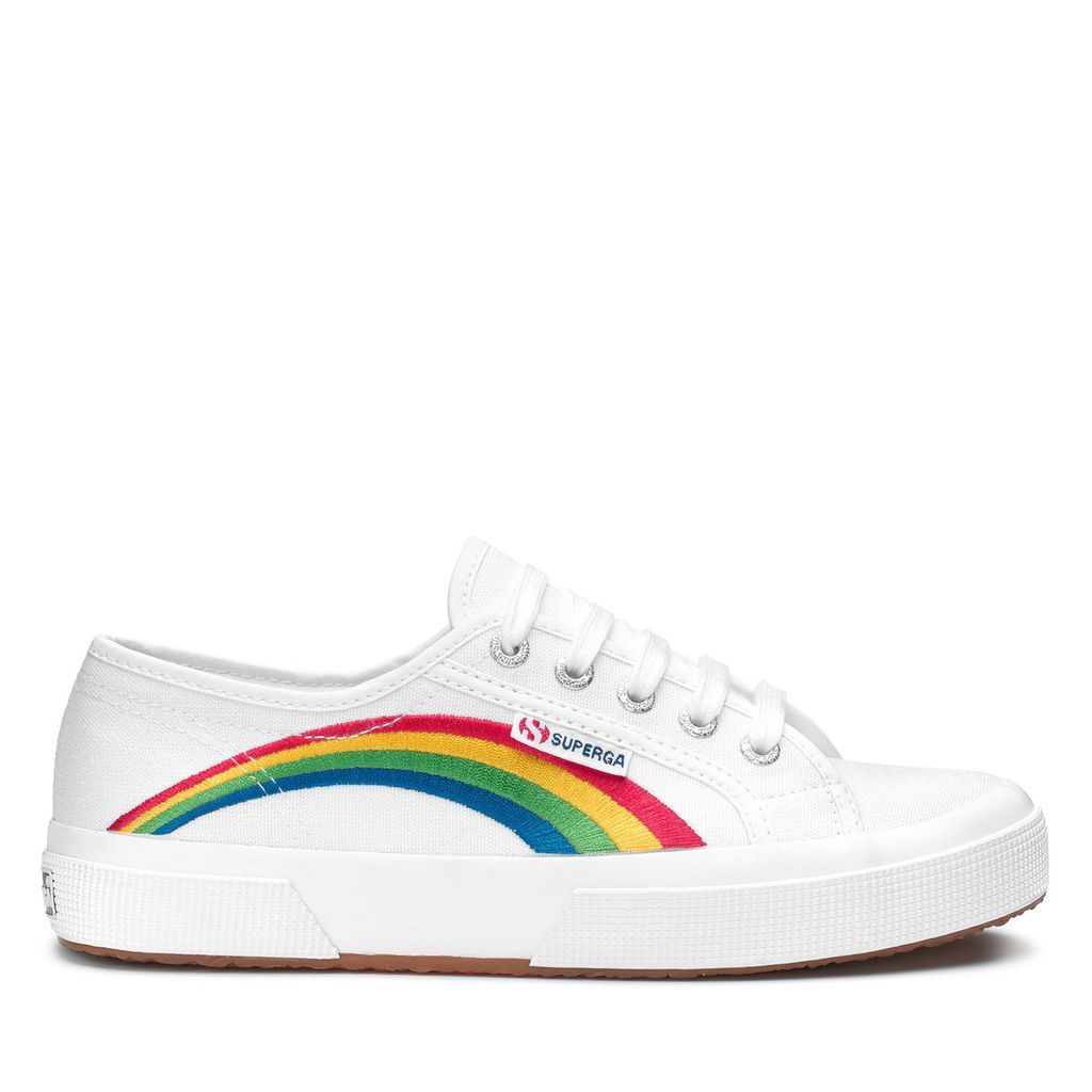 2750 Rainbow Embroidery - White rainbow Trainers