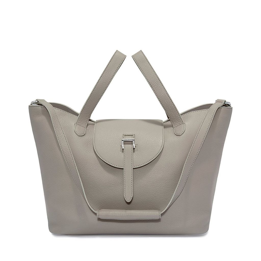 Meli Melo Thela Taupe Grey Leather Tote Bag for Women