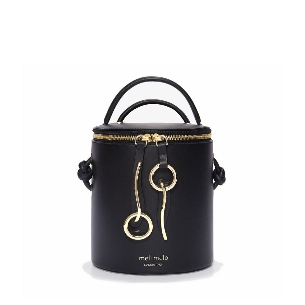 Meli Melo Severine Liquorice Black Leather Bucket Bag for Women