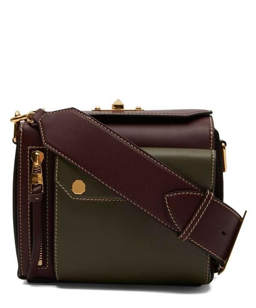 Military Two-Tone Leather Box Bag