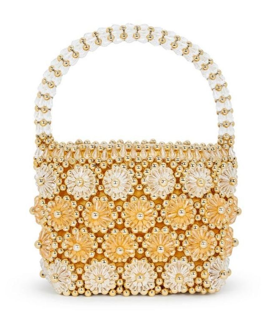Shelly Faux Pearl Floral Beaded Handbag