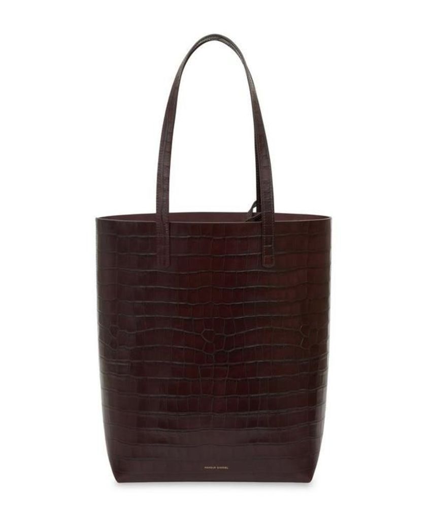 Croc-Embossed Leather Everyday Tote Bag