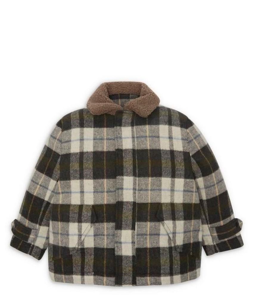 Check Jacket With Teddy Bear Collar 2-8 Years