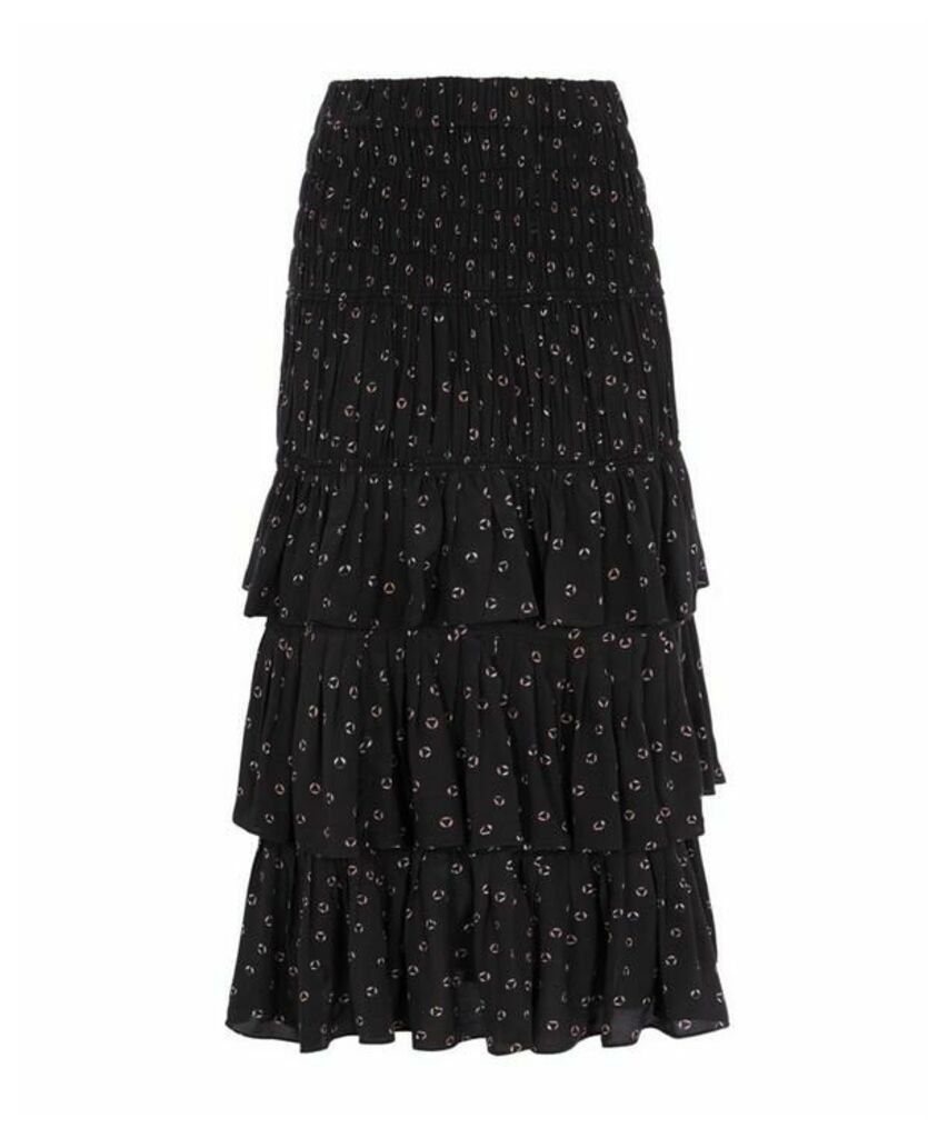 Cencia Tiered Midi-Skirt