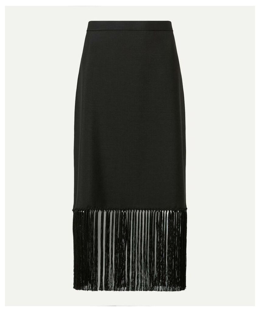 Fringed Mohair Wool A-Line Skirt