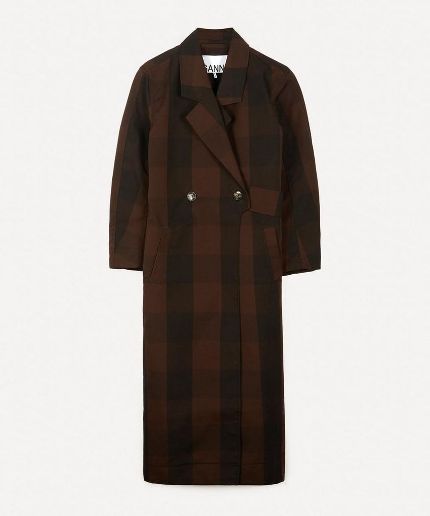 Double-Breasted Cotton-Blend Belted Coat