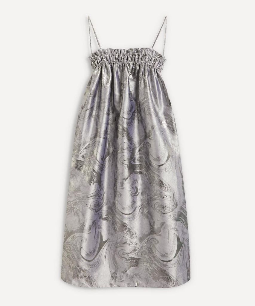 Shiny Jacquard Strappy Dress