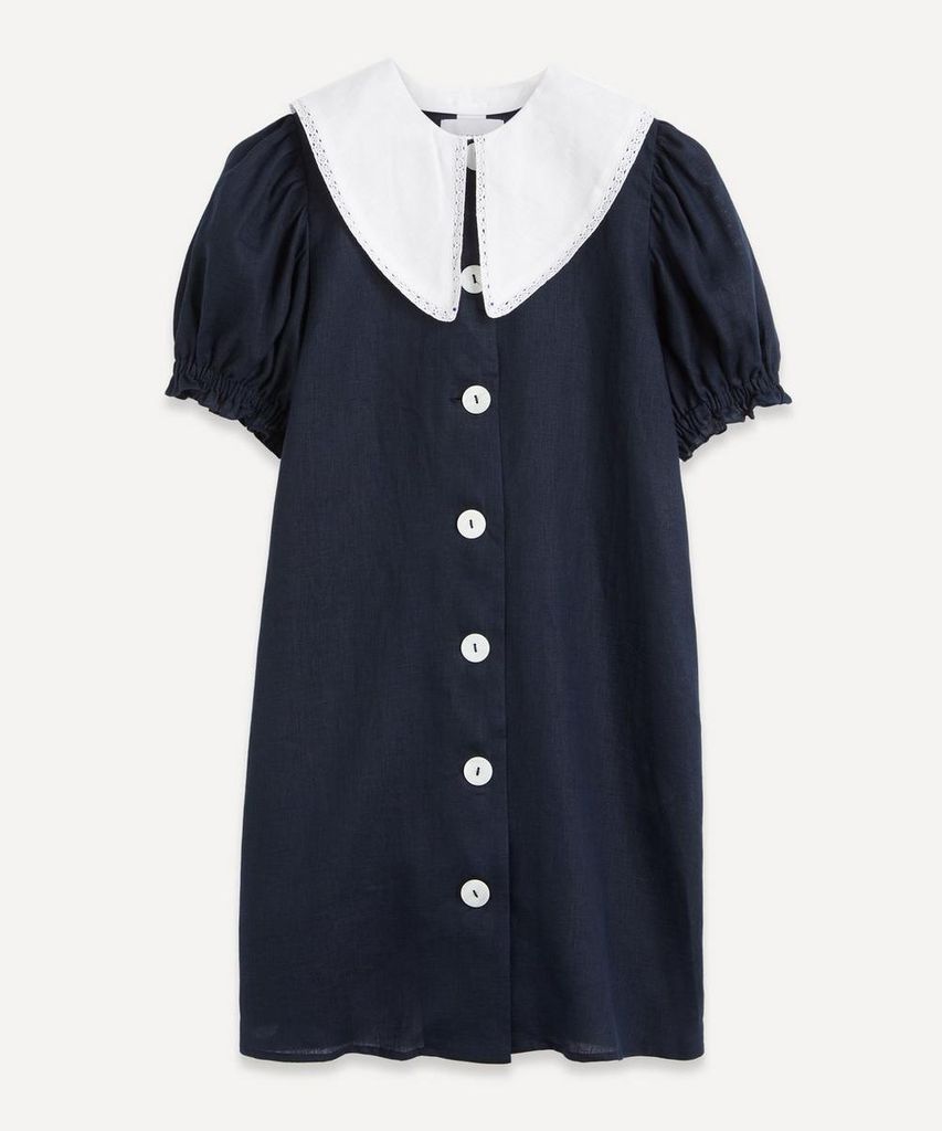 Marie Collar Linen Mini-Dress