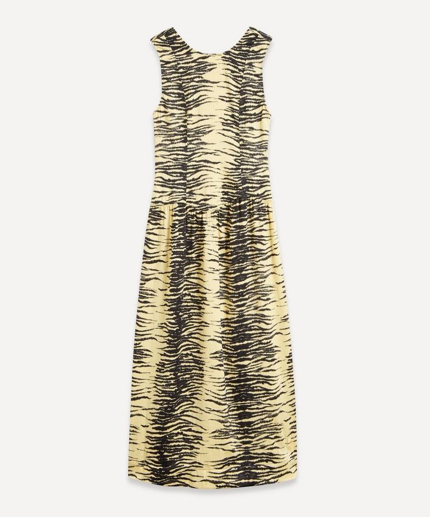 Tiger Print Crinkle Satin Dress