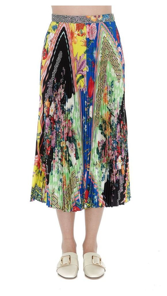 Versace Midi Skirt With Bloom Print