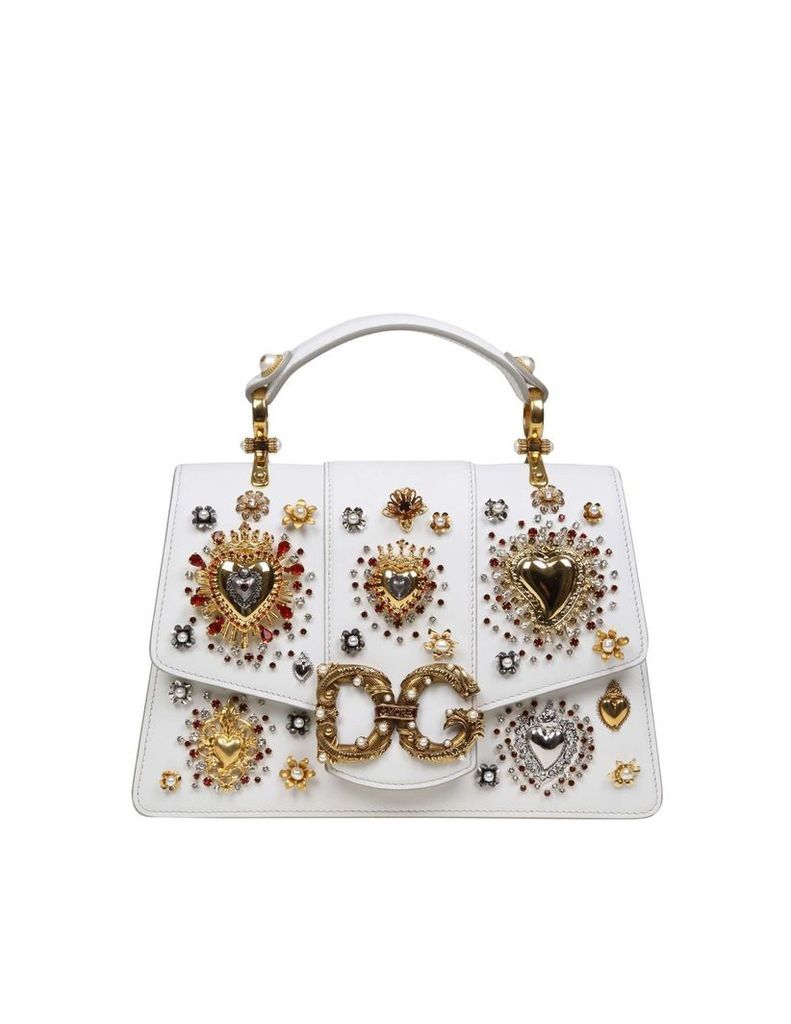 Dolce & Gabbana Hand Bag Dg Love In Calfskin White Color