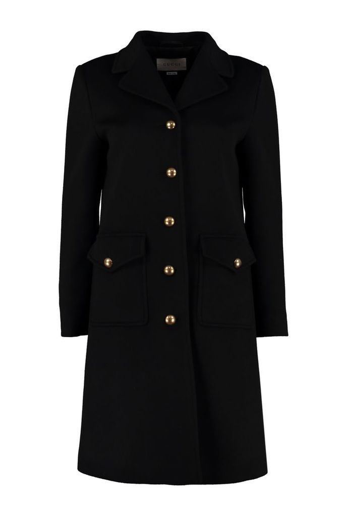 Gucci Metal Buttons Wool Coat