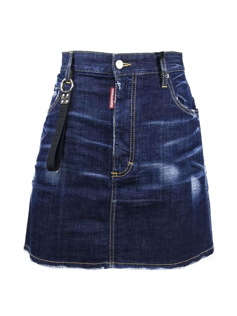 Dsquared2 Blue Denim Cotton Skirt