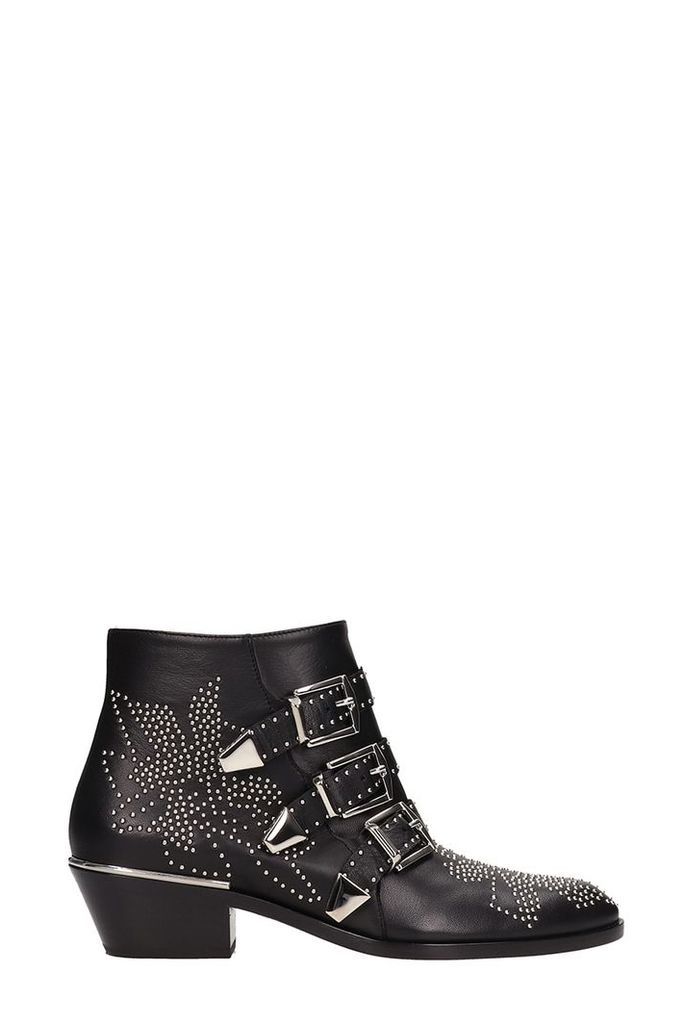 Susanna Black Leather Boots