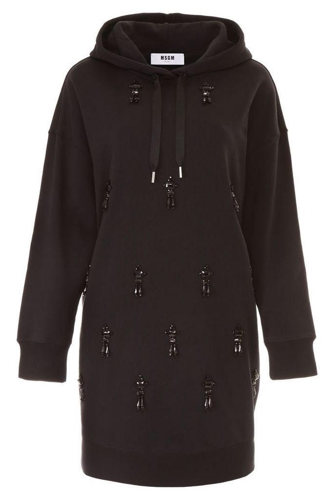 MSGM Hooded Dress With Decorations
