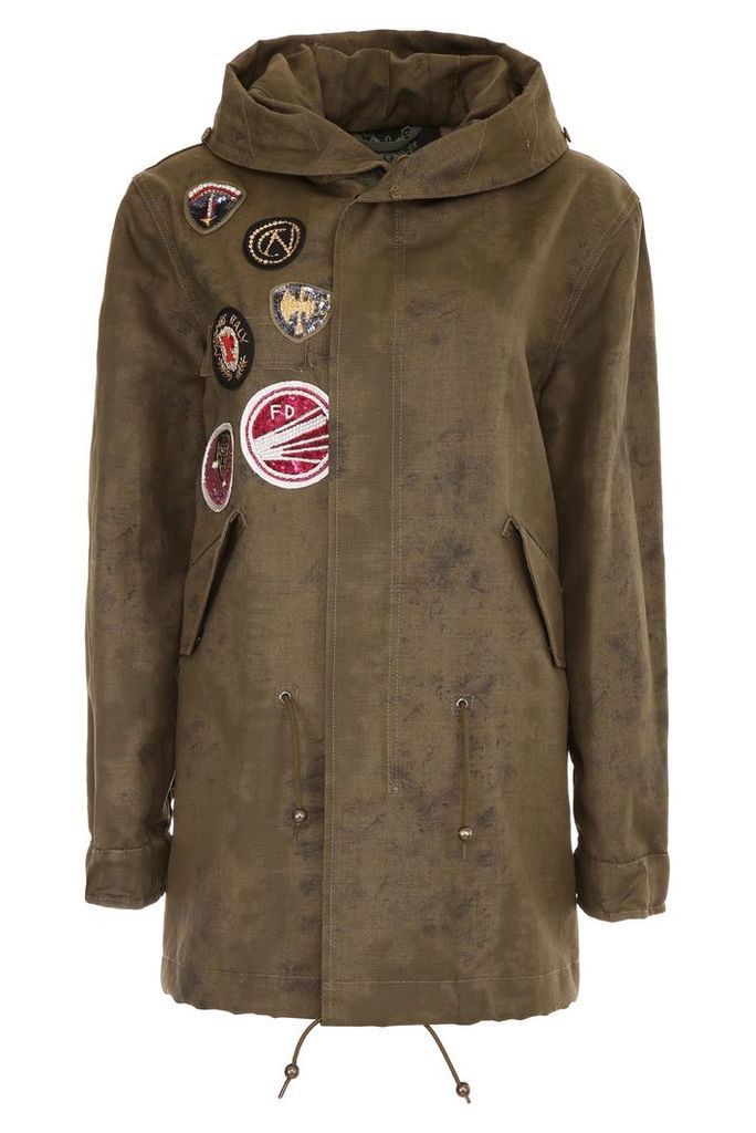Mr & Mrs Italy Midi Parka With Patches