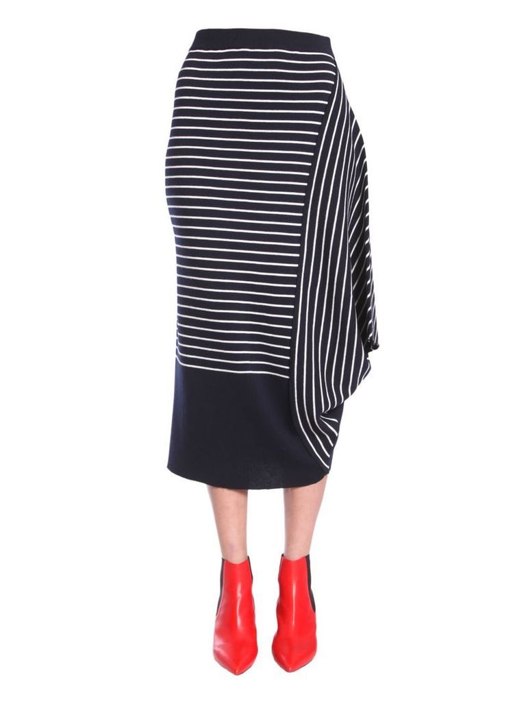 Striped Asymmetric Skirt