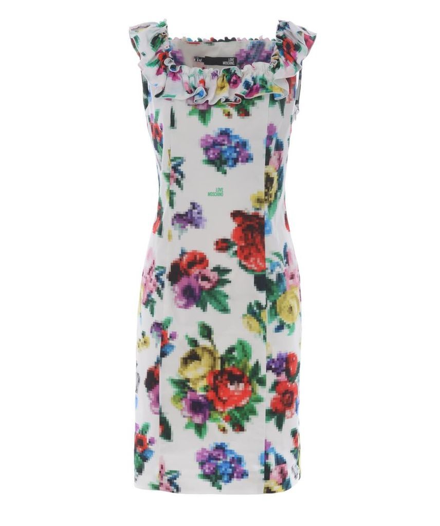 Floral Pixel Print Dress