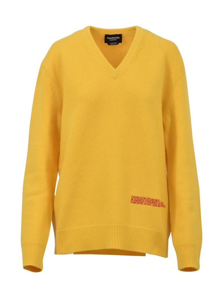 V-neck Yellow Sweater