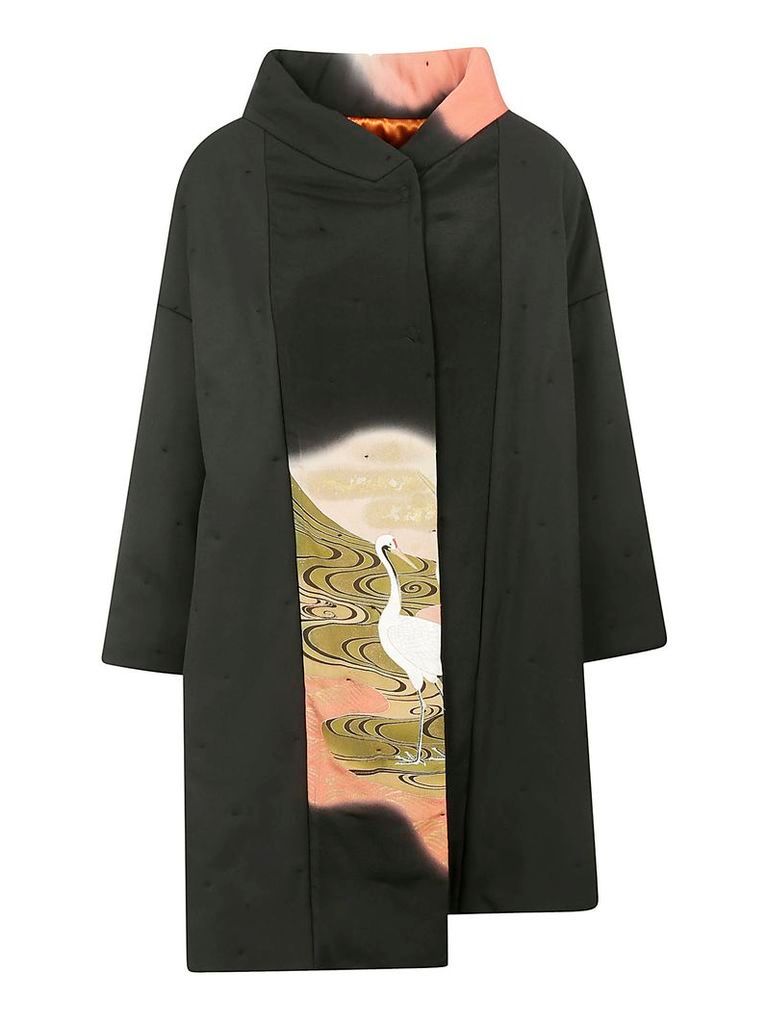 Ibrigu Egret Print Overcoat