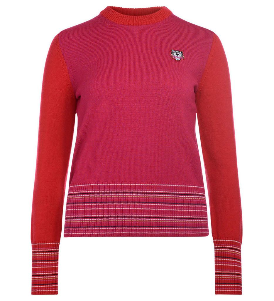Kenzo Pink And Red Roundneck Jumper