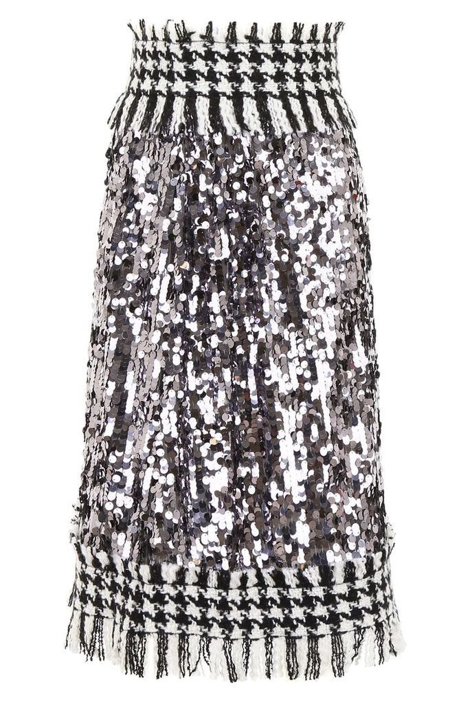 Dolce & Gabbana Tweed And Sequins Skirt