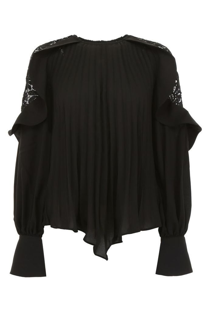 Pleated Top With Lace Details