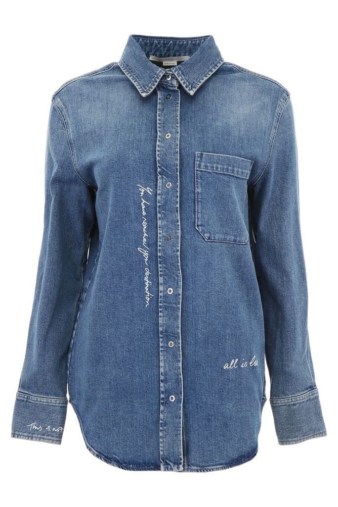Denim Shirt With Embroidered Writing