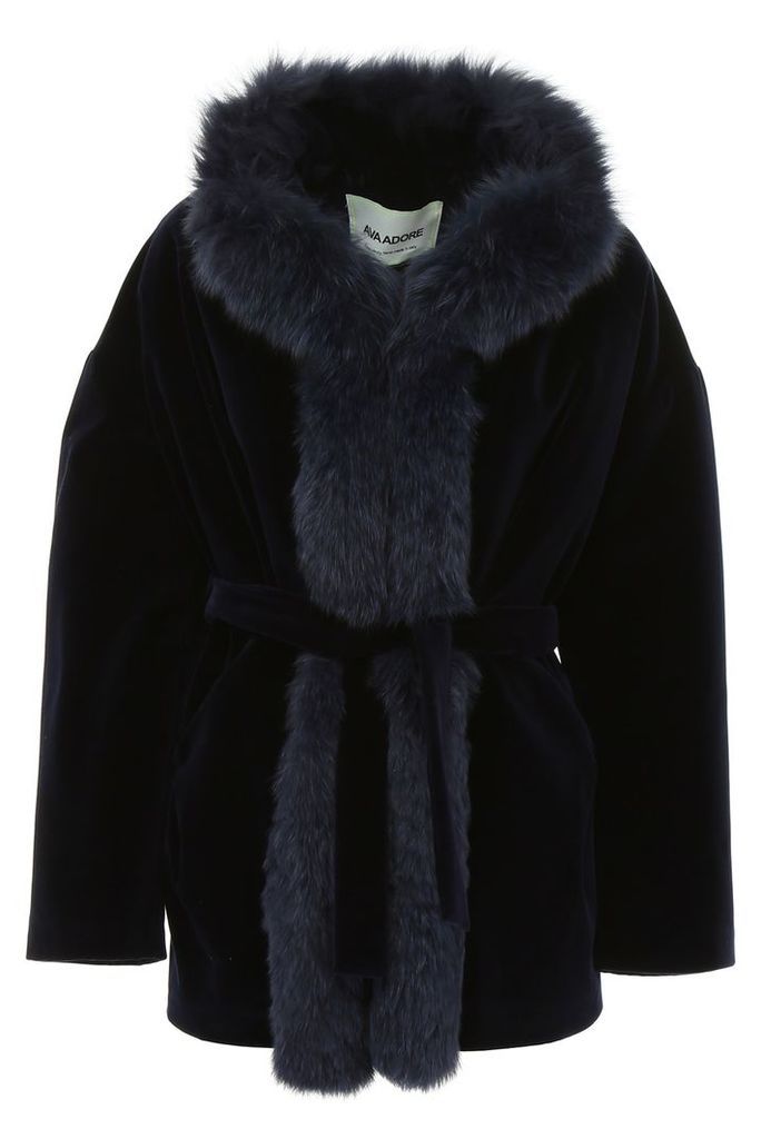 Velvet Coat With Fox Fur