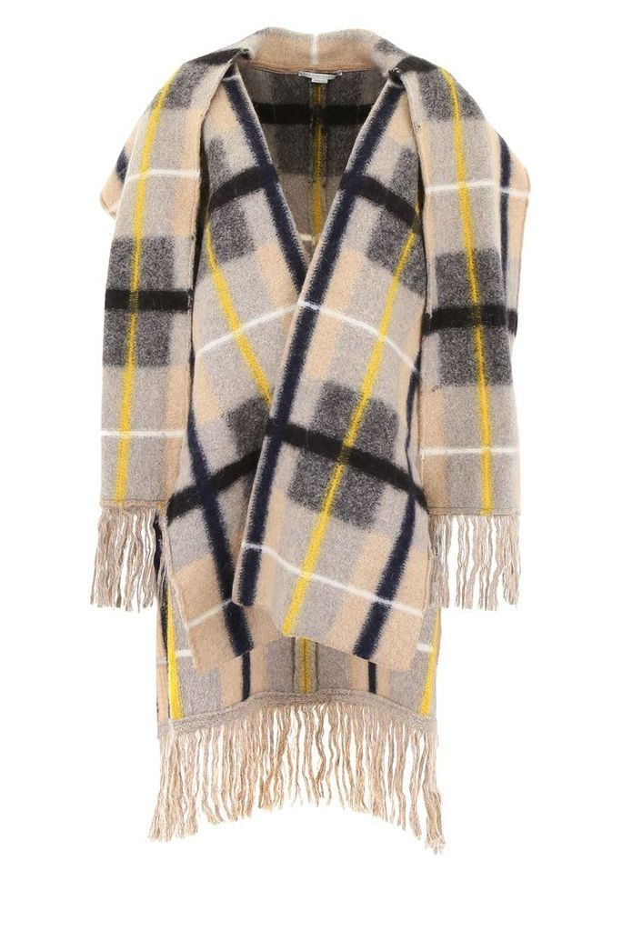 Stella McCartney Check Cape With Fringes