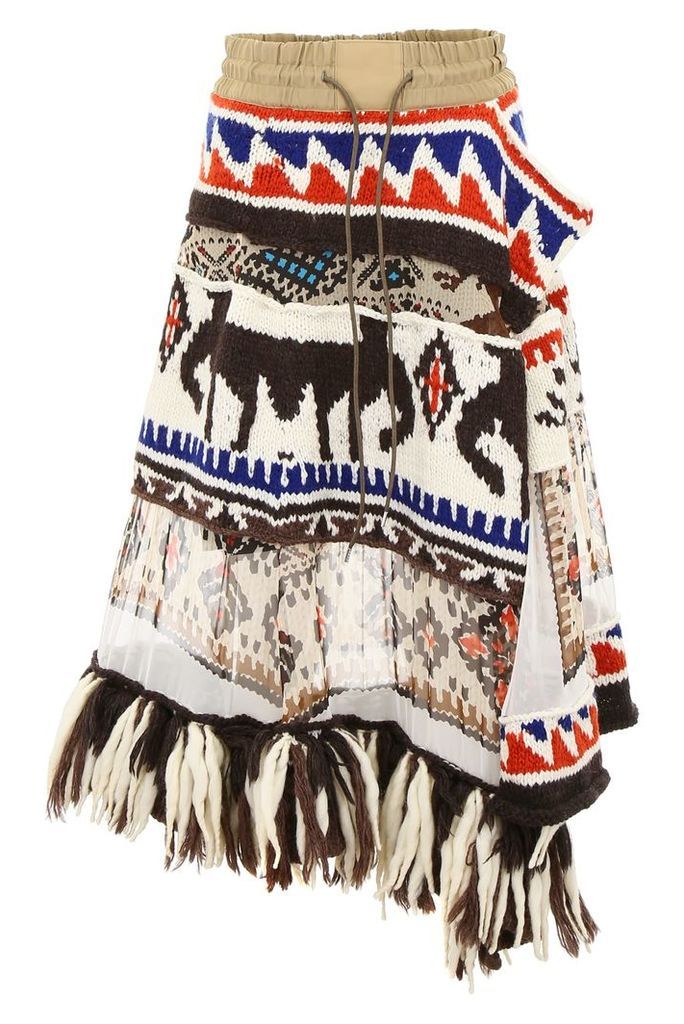 Aztec Skirt With Fringes