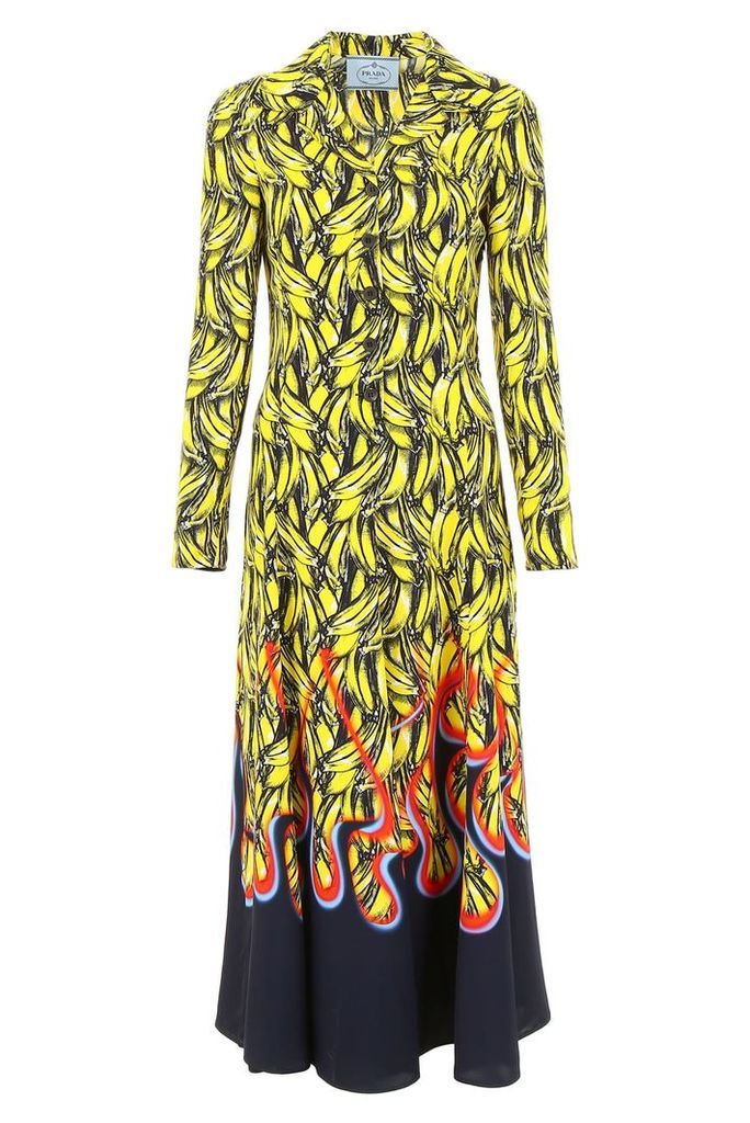 Prada Bananas And Flames Dress