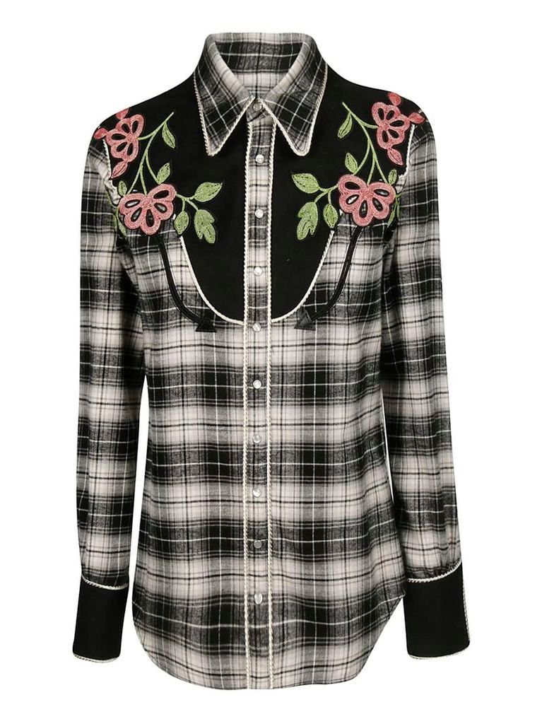 Dsquared2 Floral Embroidered Tartan Shirt