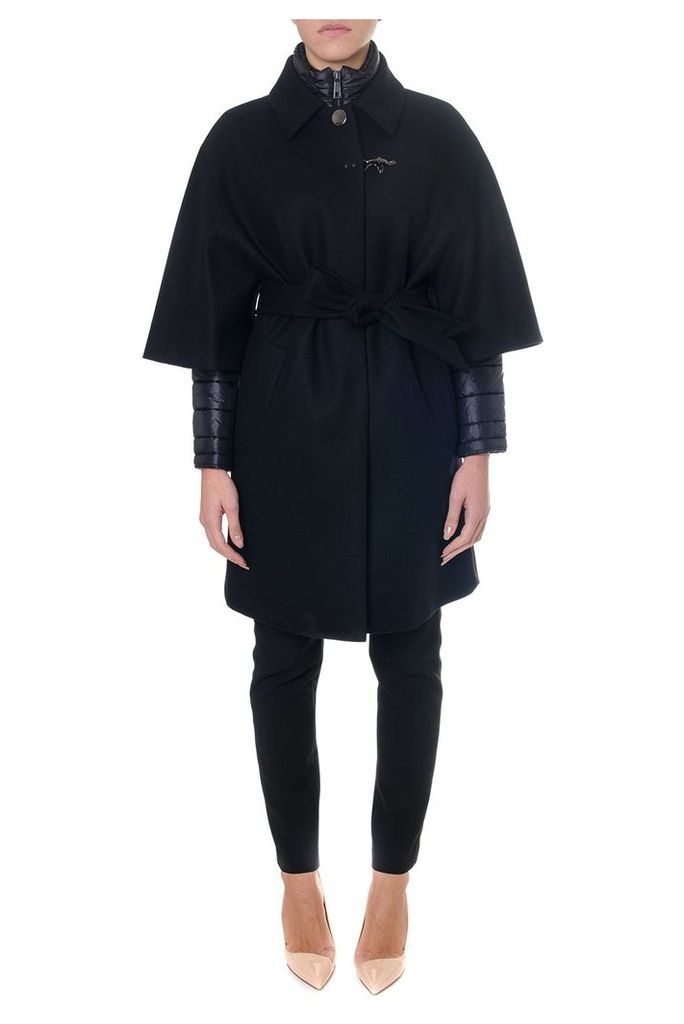 Black Double Layer Cashmere Coat