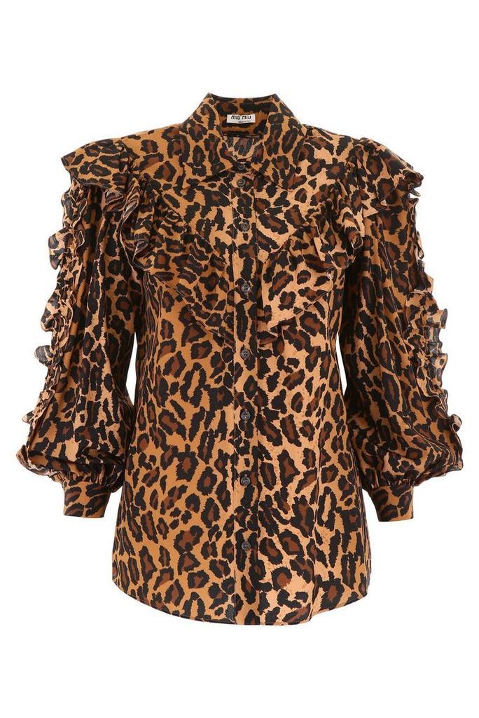 Ruffled Leopard Shirt