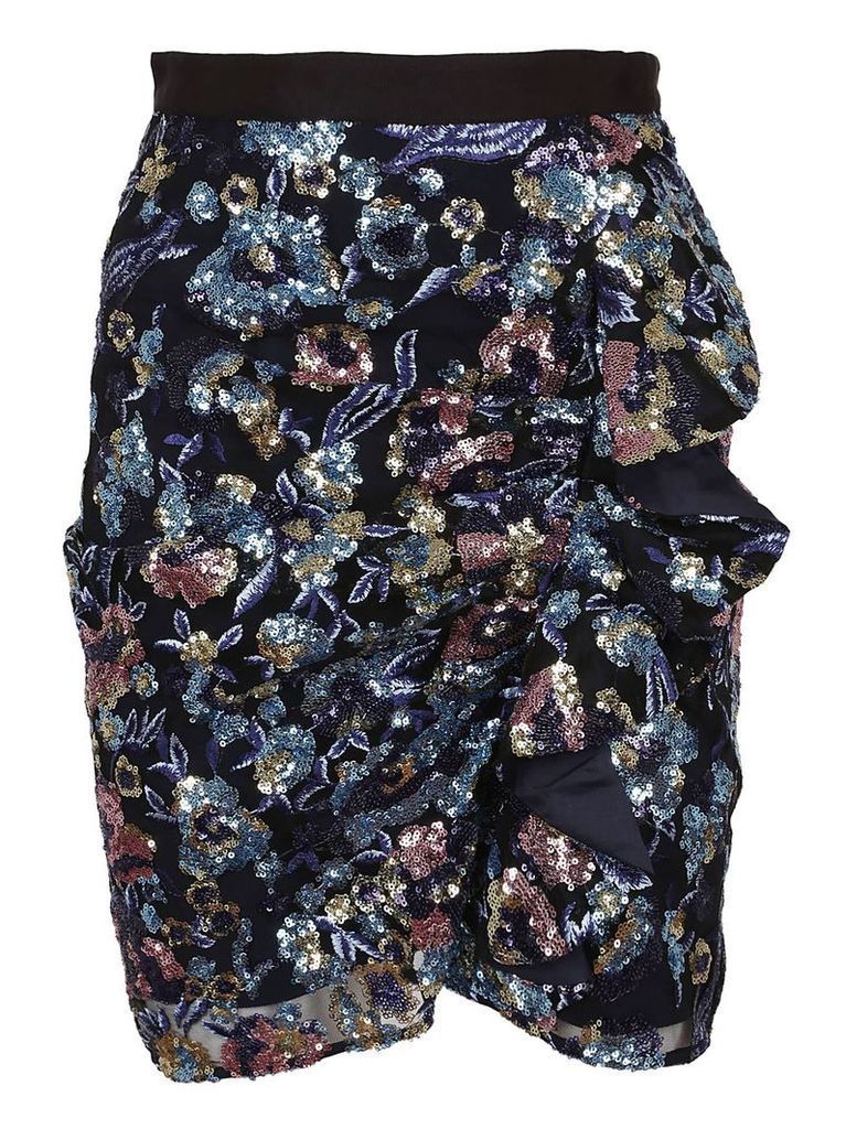self-portrait Sequin Embellished Skirt