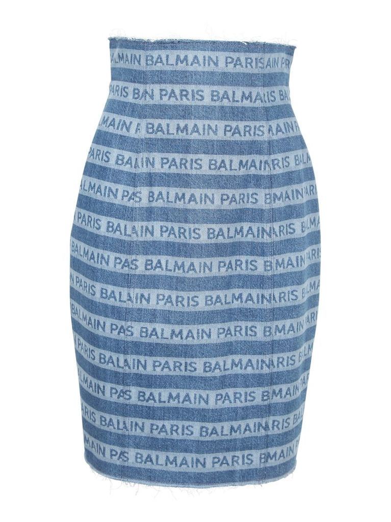 Balmain Logo High-waisted Skirt