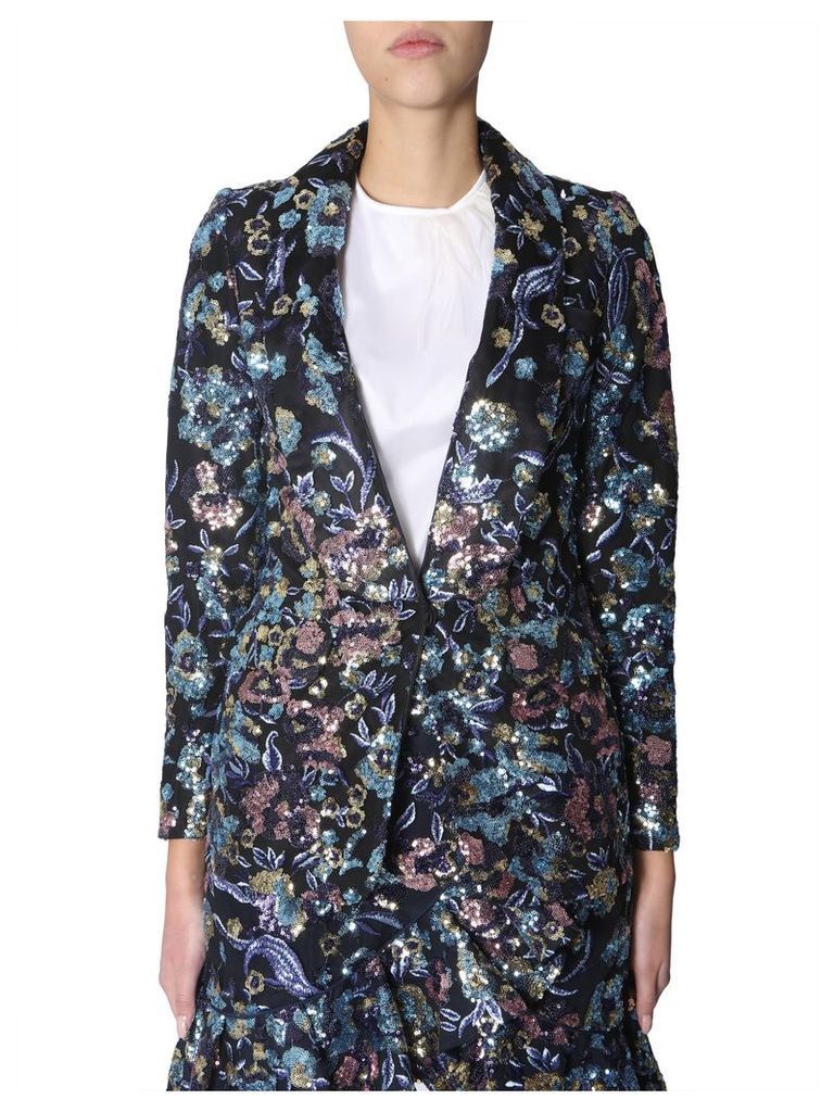 self-portrait Jacket With Floral Embroidery