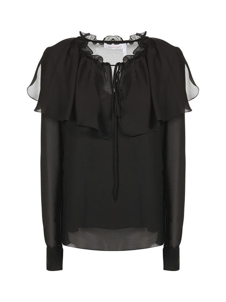 See by Chloé Sheer Ruffle Blouse