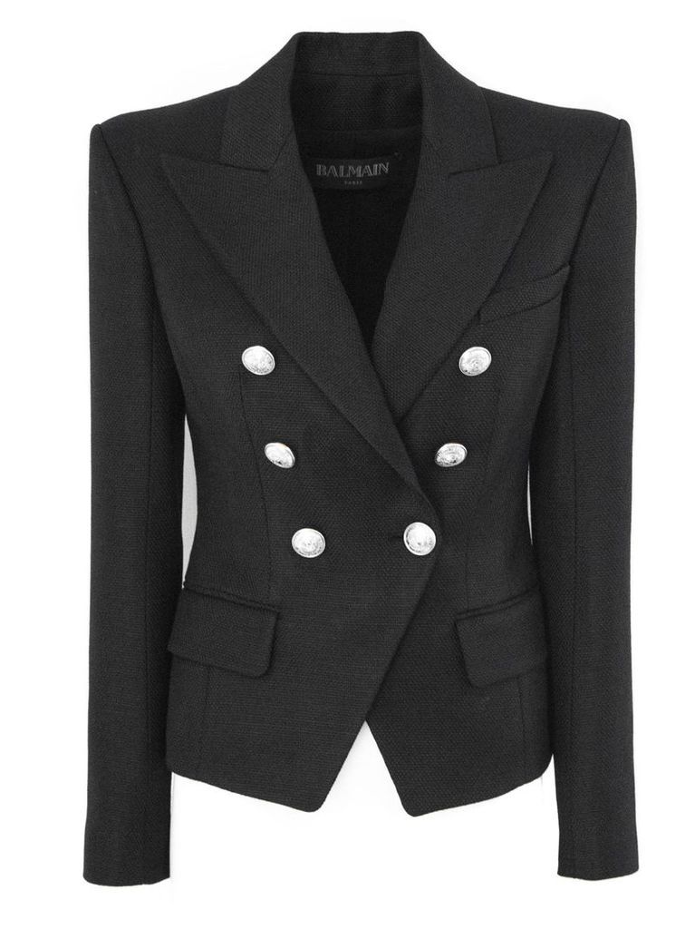 Balmain Black Fabric Blazer.