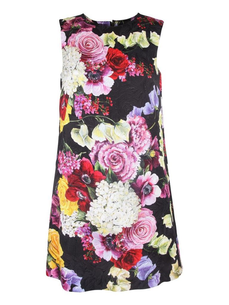 Dolce & Gabbana Floral Print Sleeveless Shift Dress