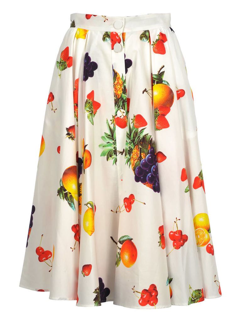 Msgm Msgm Fruits Print Midi Skirt