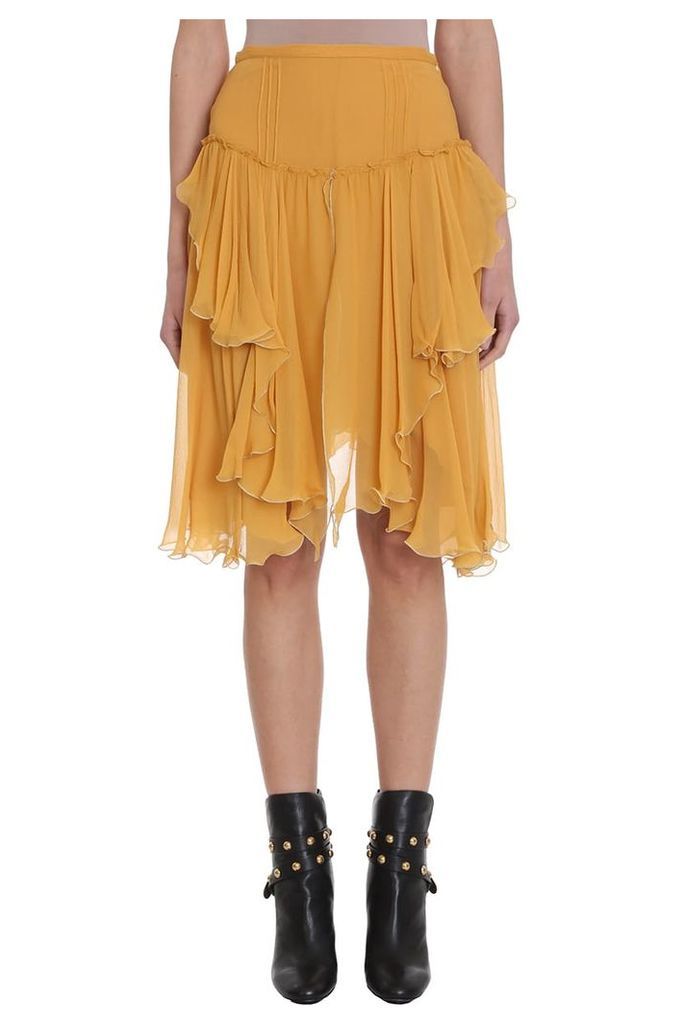 See by Chloé Yellow Georgette Skirt