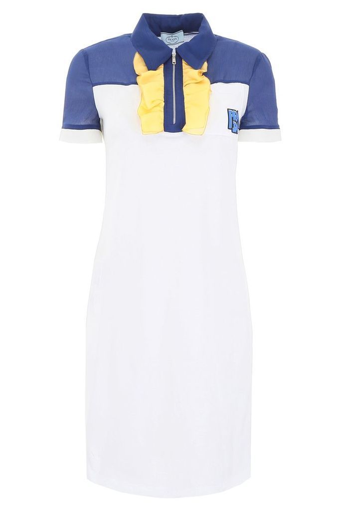 Dress With Ruffles And Logo Patch