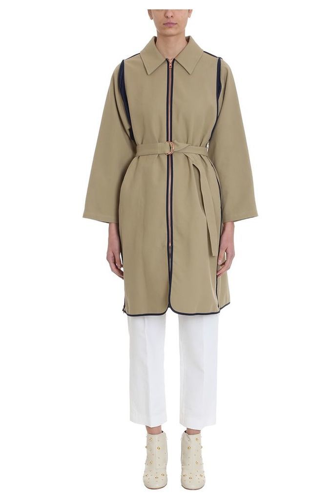See by Chloé Army Green Cotton Trench Coat