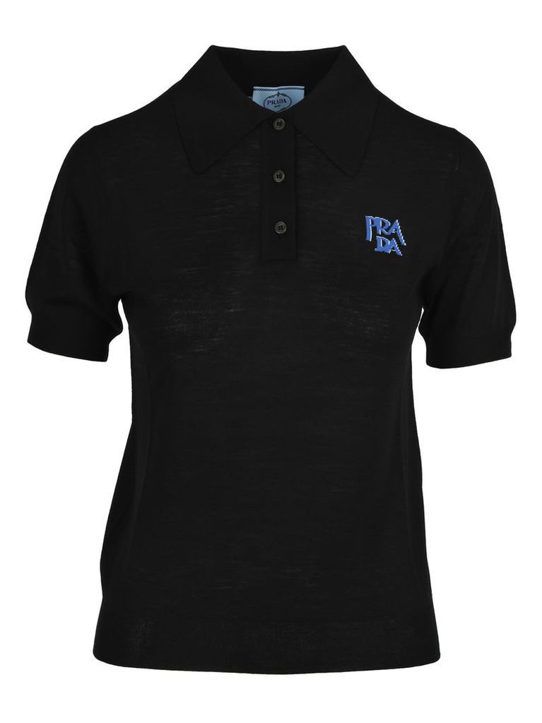 Prada Prada Embroidered Logo Polo Shirt