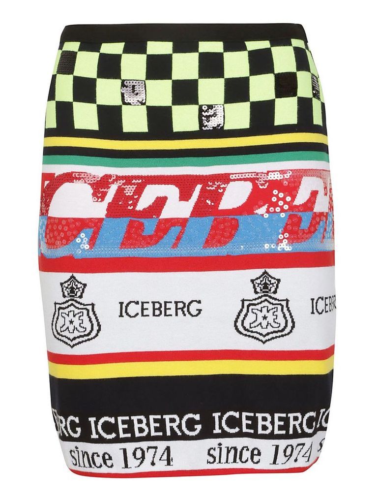 Iceberg Logo Multipatterned Skirt