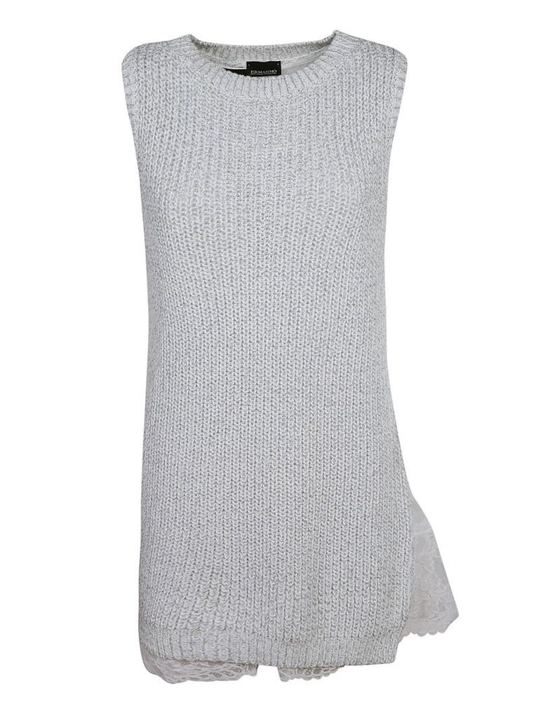 Ermanno Scervino Ribbed Laced Dress