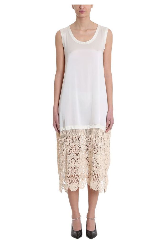 Jil Sander Ivory Crochet Viscose Dress